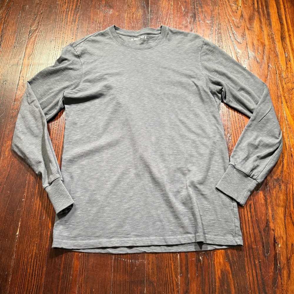 American Giant Shirt Mens Small Gray Long Sleeve Crew Neck USA Made Minimalist